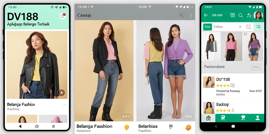 Antarmuka DV188 menampilkan berbagai pilihan fashion yang menarik.