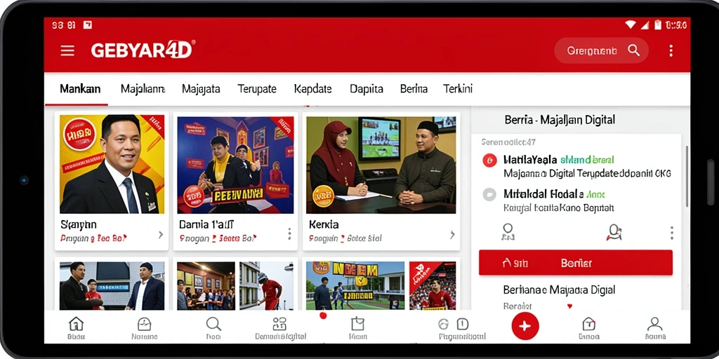 Antarmuka user-friendly GEBYAR4D untuk akses berita digital.