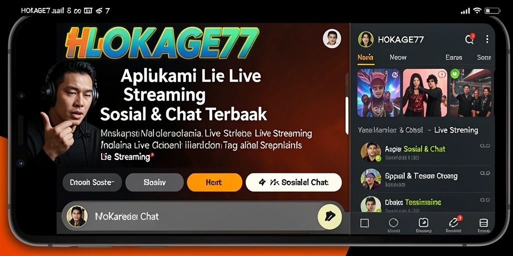 Tampilan antarmuka HOKAGE77 saat melakukan Live Streaming meningkatkan interaksi pengguna.
