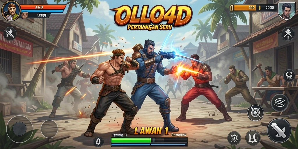 Antarmuka pertarungan seru 1 lawan 1 di OLLO4D.