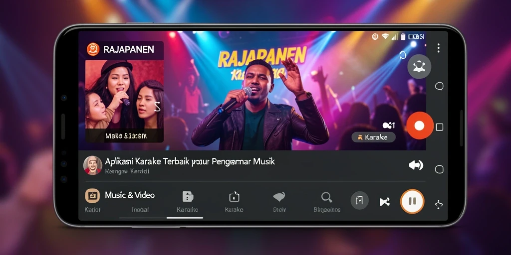 Screenshot antarmuka RAJAPANEN yang menampilkan fitur karaoke yang menarik.
