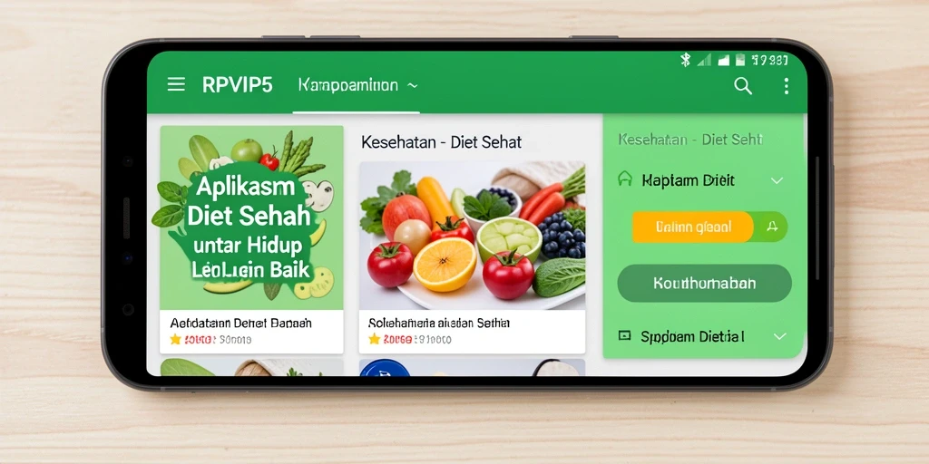 Antarmuka RPVIP5 yang menarik dan ramah pengguna dalam pengaturan Diet Sehat.