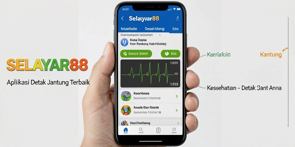 Antarmuka utama SELAYAR88 yang menampilkan fungsi detak jantung.
