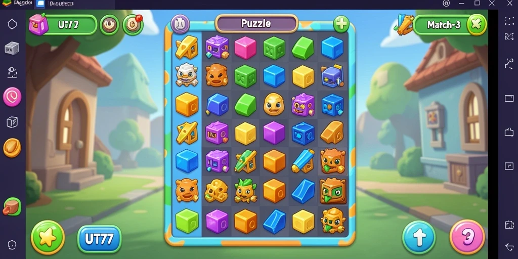 Antarmuka menawan dari game Puzzle Match-3 UT77.